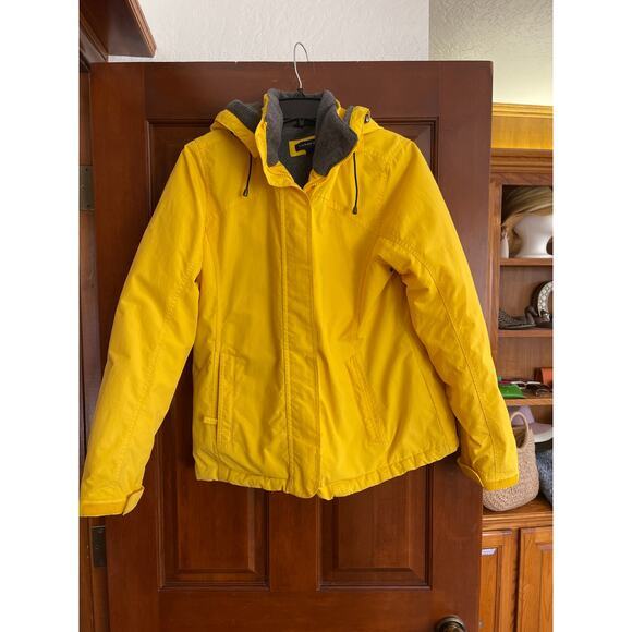 Lands' End Jackets & Blazers - Lands End fleece lined bright yellow winter jacket M